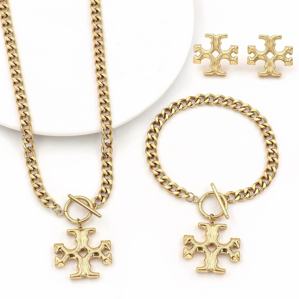 Tory Burch Vintage Cross Snowflake Set Tarnish Resistant